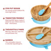 Vinsani Bamboo Bowl, Round Plate and Spoon Set for Baby/Toddler, Suction Plate, Stay-Put Design, Hypoallergenic and BPA-Free