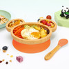 Vinsani Mouse Bamboo Plate and Spoon Set for Baby/Toddler, Mouse-Shaped Suction Plate