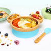 Vinsani Mouse Bamboo Plate and Spoon Set for Baby/Toddler, Mouse-Shaped Suction Plate