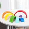 SOKA Play Imagine Learn Wooden Rainbow Stacker Learning Toy Educational Creative Montessori Fun Building Blocks Puzzle Stacking Toy 7PCS Kids Children Boy Girl Ages 3 year old +