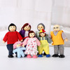 SOKA Set of 7 Happy Family Set Wooden Miniature Figures Dolls Play Set Accessories Dollhouse Pretend Role Play Toy Set For Children Kids Girls Boys 3 year old +