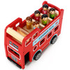 SOKA Wooden Original Double Decker Red Classic London Sightseeing Bus with Driver & Passenger Figurines Toy Playing Set Miniature Display Model Figures for Kids Children Girls Boys Ages 3 year old +