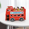 SOKA Wooden Original Double Decker Red Classic London Sightseeing Bus with Driver & Passenger Figurines Toy Playing Set Miniature Display Model Figures for Kids Children Girls Boys Ages 3 year old +