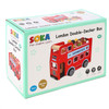 SOKA Wooden Original Double Decker Red Classic London Sightseeing Bus with Driver & Passenger Figurines Toy Playing Set Miniature Display Model Figures for Kids Children Girls Boys Ages 3 year old +