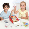 SOKA Wooden Cash Register Children’s Shop Grocery Checkout Till Toy Cashier Role Play Supermarket Shopping Money Educational Pretend Playset Perfect Gift for Kids Children Girls Boys 3 year old +