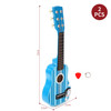 SOKA Wooden Blue Striped Guitar Musical Instrument Pretend Play Music Toy Interactive Role Play Game Early Developmental Gift for Children Toddler Kids Boys Girls Ages 3 year old +