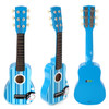 SOKA Wooden Blue Striped Guitar Musical Instrument Pretend Play Music Toy Interactive Role Play Game Early Developmental Gift for Children Toddler Kids Boys Girls Ages 3 year old +