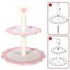 SOKA Wooden Dessert Cake Stand with Muffins Cakes Donuts Dessert Tower Afternoon Tea Party Pretend Play Pink 18PCS Wooden Tea Set Playset Role Play for Girls Kids Children 3 years old +
