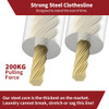 Vinsani 50m Washing Line Rope Strong Steel Core Laundry Clothes Lines - Rot, Mould, Sag & Weather Resistant Thick Strong Plastic PVC Cover Garden Outdoor