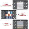 Vinsani 3pcs Deluxe Clothes Storage Bags Organizer Large Capacity Double Zipper, Moisture-Proof Big Clear Windows Perfect Space for Clothes, Beddings, Blankets and Duvet