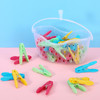 Vinsani Plastic Clothes Peg Basket 36 Piece Set Multicoloured - Strong Grip and Windproof Laundry Pegs Quality Non-Slip Clothes Pins for Home and Garden