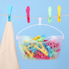 Vinsani Plastic Clothes Peg Basket 36 Piece Set Multicoloured - Strong Grip and Windproof Laundry Pegs Quality Non-Slip Clothes Pins for Home and Garden