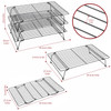 Vinsani Set of 3 High-Carbon Steel Tier Non-Stick Cooling Rack, Collapsible & Expanded Wire Rack Cooling Oven Tray