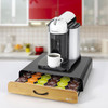 Vinsani 36 Capsules Coffee Pod Storage with Sliding Bamboo Drawer and non-slip base - Stackable Holder Tray Organiser Box for Dolce Gusto Coffee Pods