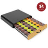 Vinsani 36 Capsules Coffee Pod Storage with Sliding Bamboo Drawer and non-slip base - Stackable Holder Tray Organiser Box for Dolce Gusto Coffee Pods