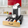 Vinsani 64 Capsules Coffee Pod Storage with Sliding Bamboo Drawer and non-slip base - Stackable Holder Tray Organiser Box for Tassimo Coffee Pods