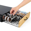 Vinsani 64 Capsules Coffee Pod Storage with Sliding Bamboo Drawer and non-slip base - Stackable Holder Tray Organiser Box for Tassimo Coffee Pods