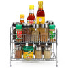 Vinsani 2 Tier Free Standing Spice Rack - Cupboard Wall Kitchen Counter Storage Organiser Holder Perfect for Spice Jars, Herb Seasonings and Bottled Condiments