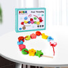 SOKA First Threading Wooden Toy Children Kids Lacing Beads Educational Montessori Toy Baby Toddler Color Activity Learning Games for 2 year old and up Girls Boys Gifts