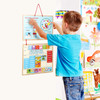 SOKA My Family Calendar Magnetic Wooden Weather Board Wall Mount - Educational Toy Teach Your Child Time Date Week Month Year Weather Holiday Seasons Gift for Kids Girls Boys 3 year old +