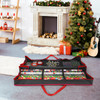 Vinsani® Christmas Xmas Decoration Gift Wrap Fabric Storage Bag Large Waterproof Accesories Décor Organiser (83 x 35 x 14 cm) for Wrapping Paper Rolls, Tags & Bows 