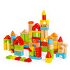 SOKA 100 pcs Wooden Building Blocks Colorful Shape Bricks Construction Developmental Stacking Sensory Toy Set Perfect Gift for Toddlers Children Boy Girl Ages 12 Months+