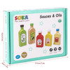 SOKA Wooden Pretend Play Kitchen Food Sauces & Oils Condiments Set Developmental Montessori Activity Toy Playset for Kids Toddlers Children Boy Girl Ages 2 year old +