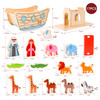 SOKA Wooden Noah’s Ark Animal Boat Shape and Blocks Sorter Developmental Puzzle Activity Toy Playing Set Miniature Display Model Figures for Kids Children Girls Boys Ages 3 year old +