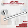 Vinsani Toilet Roll Holder Dispenser Wall Mounted Stainless Steel Minimalist Modern Style Rust Resistant Rotate Proof Toilet Paper Holder for Bathroom & Kitchen