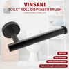 Vinsani Toilet Roll Holder Dispenser Wall Mounted Stainless Steel Minimalist Modern Style Rust Resistant Rotate Proof Toilet Paper Holder for Bathroom & Kitchen