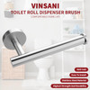 Vinsani Toilet Roll Holder Dispenser Wall Mounted Stainless Steel Minimalist Modern Style Rust Resistant Rotate Proof Toilet Paper Holder for Bathroom & Kitchen