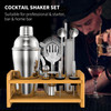 Vinsani 15 Pieces Cocktail Shaker Set Premium Stainless Bartender Mixing Accessories Kit Professional Bartending and Home Bar Tools Alcohol Cocktails Drink Maker Gin Martini Vodka Tonic
