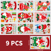 Vinsani 9 Sheets Christmas Window Stickers Double Side Printed Reusable PVC Door Wall Window Clings Xmas Santa Snowflake Reindeer Glass Decals for Christmas Holiday Decorations