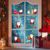 Vinsani 9 Sheets Christmas Window Stickers Double Side Printed Reusable PVC Door Wall Window Clings Xmas Santa Snowflake Reindeer Glass Decals for Christmas Holiday Decorations