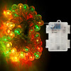 Vinsani Globe Fairy String Lights 26ft 60LED Battery Operated 7 Multicoloured Glow Waterproof Indoor Outdoor Xmas Christmas Tree Decoration Bulb Lighting for Bedroom Patio Garden Party Home Wedding