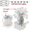 Vinsani Globe Fairy String Lights 26ft 60LED Battery Operated 7 Multicoloured Glow Waterproof Indoor Outdoor Xmas Christmas Tree Decoration Bulb Lighting for Bedroom Patio Garden Party Home Wedding