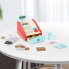 SOKA Cash Register Red and Mint Wooden Classic Cashier Role Play Supermarket Shopping Checkout Money Till Toy Educational Learning Pretend Playset for Kids Children Girls Boys 3 year old +