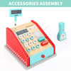SOKA Cash Register Red and Mint Wooden Classic Cashier Role Play Supermarket Shopping Checkout Money Till Toy Educational Learning Pretend Playset for Kids Children Girls Boys 3 year old +