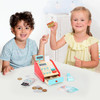 SOKA Cash Register Red and Mint Wooden Classic Cashier Role Play Supermarket Shopping Checkout Money Till Toy Educational Learning Pretend Playset for Kids Children Girls Boys 3 year old +