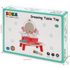 SOKA Wooden Dressing Table Top Vanity Mirror Pretend Play Toy Set Beauty Glam Cosmetic Make Up Accessories Kit Makeover Role Play Games for Kids Little Children Girls Ages 3 year old +