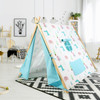 SOKA Camping Countryside Teepee Tent for Kids Children Boys Girls Toddler Indoor Outdoor Foldable Play Tent Tipi Cotton Canvas Dinosaur Playhouse for Bedroom Garden Camp Beach 