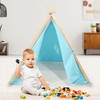 SOKA Camping Countryside Teepee Tent for Kids Children Boys Girls Toddler Indoor Outdoor Foldable Play Tent Tipi Cotton Canvas Dinosaur Playhouse for Bedroom Garden Camp Beach 