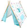 SOKA Camping Countryside Teepee Tent for Kids Children Boys Girls Toddler Indoor Outdoor Foldable Play Tent Tipi Cotton Canvas Dinosaur Playhouse for Bedroom Garden Camp Beach 