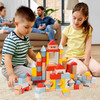 SOKA 100 pcs Wooden Building Blocks Neutral Coloured Shape Bricks Construction Developmental Stacking Sensory Toy Set for Toddlers Children Boy Girl Ages 12 Months+