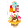 SOKA Wooden 21 Pieces Ice Cream Stand Popsicle Collection Pretend Role Play Set Game Colourful Variety Lolly Shop Food Stand Toy Set for Kids Children Girl Ages 3 year old +