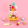 SOKA Wooden 21 Pieces Ice Cream Stand Popsicle Collection Pretend Role Play Set Game Colourful Variety Lolly Shop Food Stand Toy Set for Kids Children Girl Ages 3 year old +