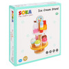 SOKA Wooden 21 Pieces Ice Cream Stand Popsicle Collection Pretend Role Play Set Game Colourful Variety Lolly Shop Food Stand Toy Set for Kids Children Girl Ages 3 year old +