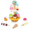 SOKA Wooden 21 Pieces Ice Cream Stand Popsicle Collection Pretend Role Play Set Game Colourful Variety Lolly Shop Food Stand Toy Set for Kids Children Girl Ages 3 year old +
