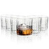 Vinsani Set of 6 Whisky Glasses Tumblers 300ml Intricate Cut Design Thick Transparent Vintage Whiskey Rum Cocktail Drinkware Glasses Bar Gift Set for Men Women