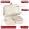 Vinsani Vanity Jewellery Make-Up Box Organiser PU Leather Portable Jewelry Storage Travel Accessories Holder Case Display Tray Gift for Women Ladies Girls Necklace Earrings Bracelets Rings Makeup
